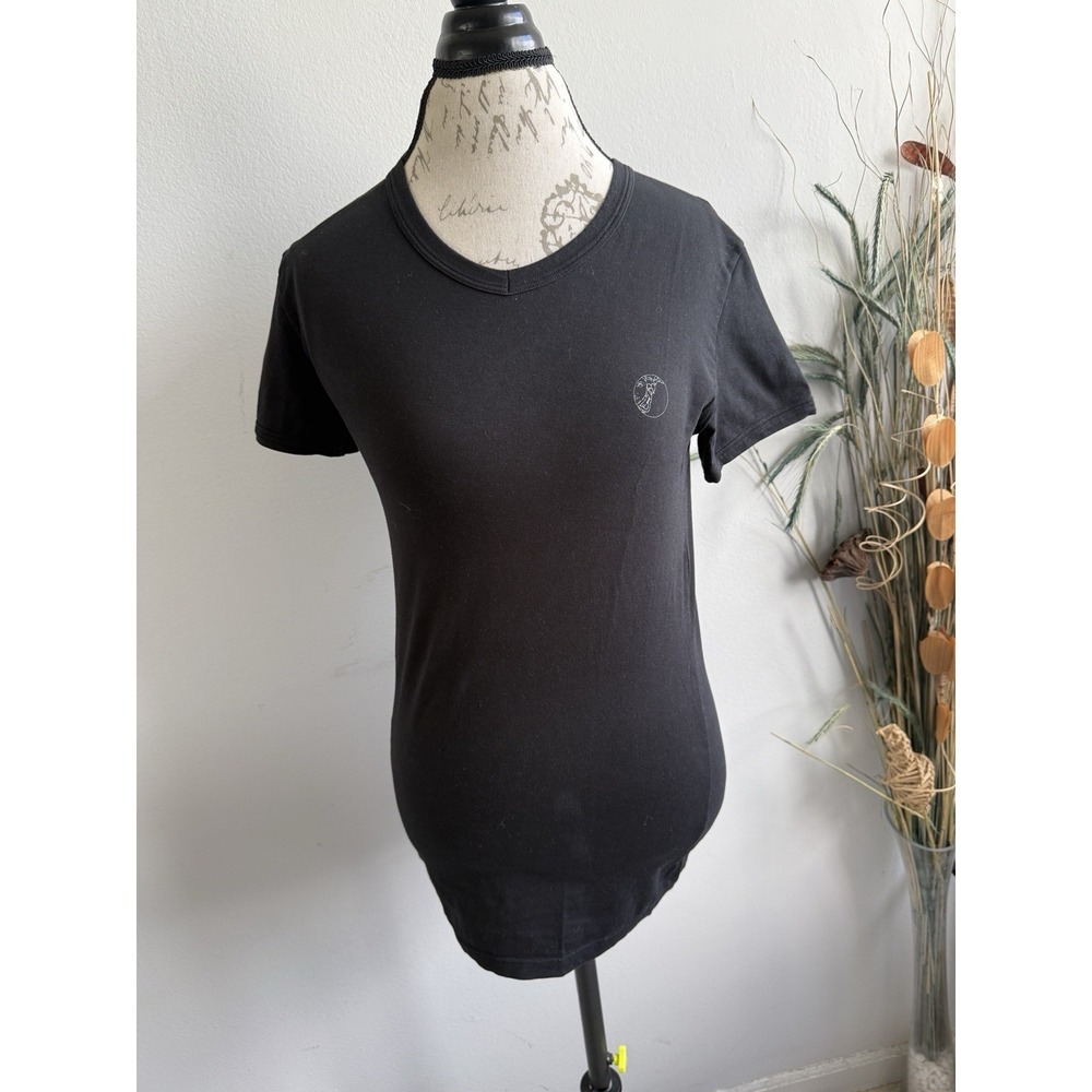 Versace Collection Black‎ Crew Neck T-Shirt With Medusa Logo Mens S Cotton